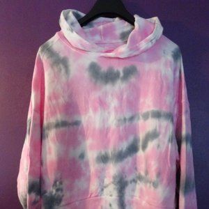 SO Lounge Life Pink Grey Tie Dye Long Sleeve